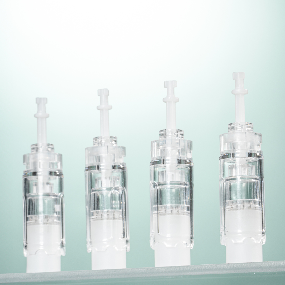 4 clear microneedling cartridges needles professional grade