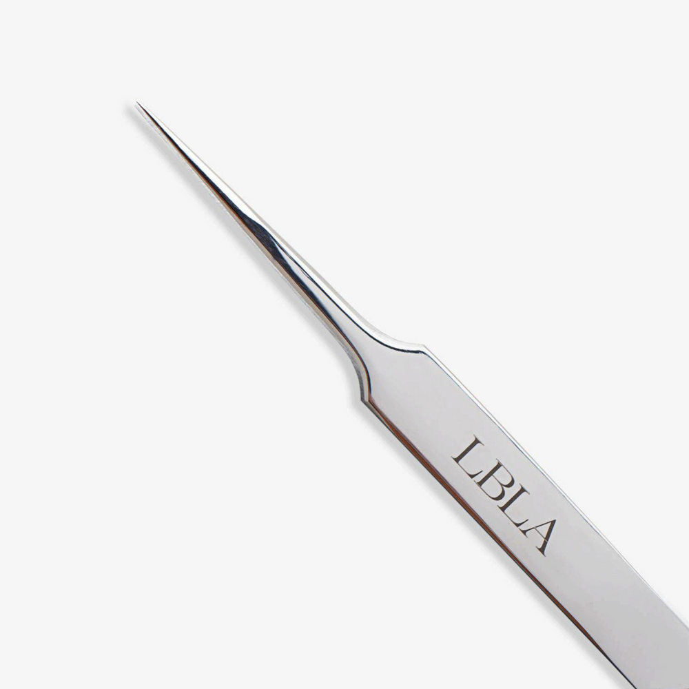Hermosa Silver Straight Tweezer - Lashbox LA