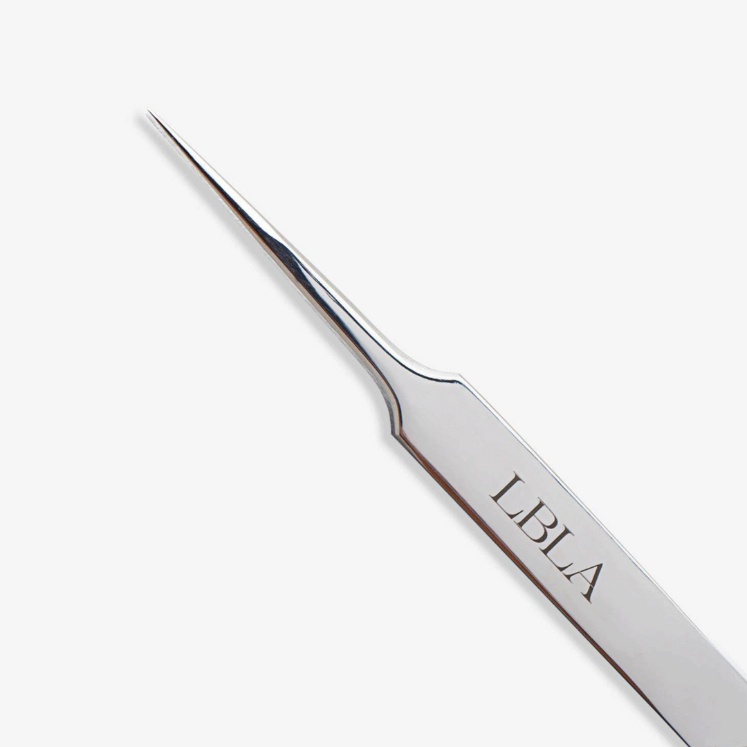 Hermosa Silver Straight Tweezer - Lashbox LA