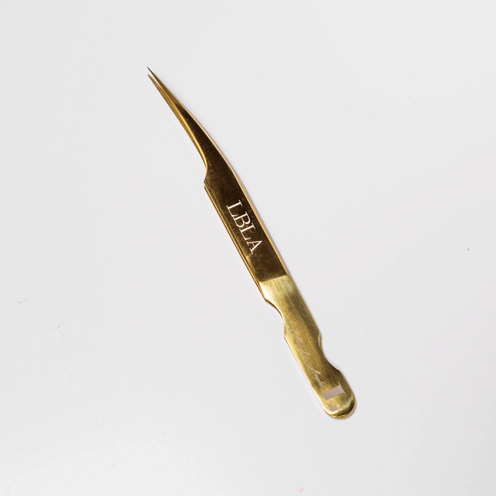 Straight Tweezers Gold - Lashbox LA