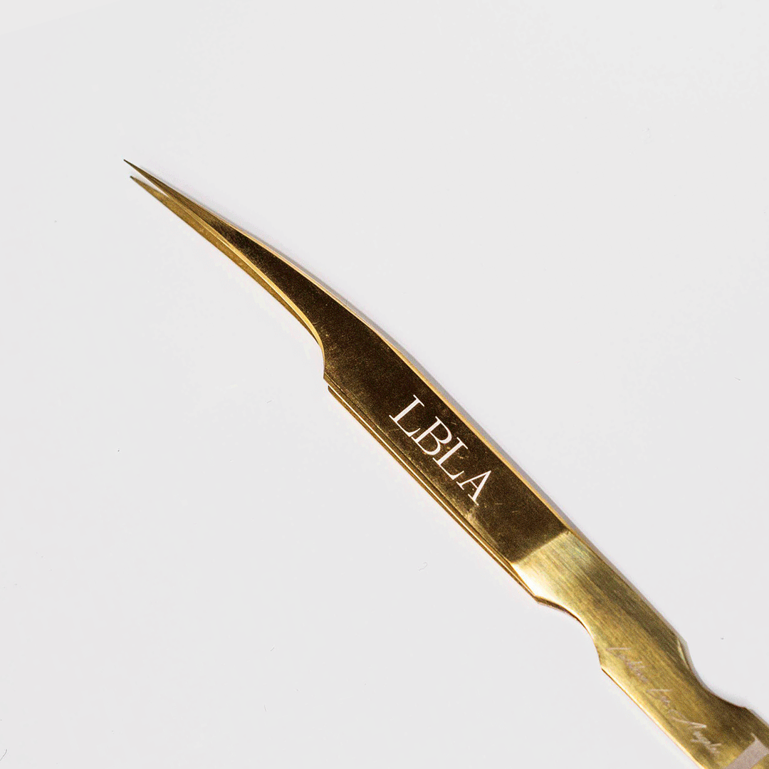 Straight Tweezers Gold - Lashbox LA