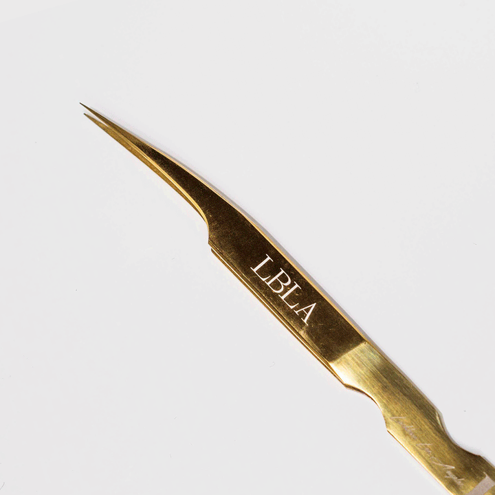 Straight Tweezers Gold - Lashbox LA