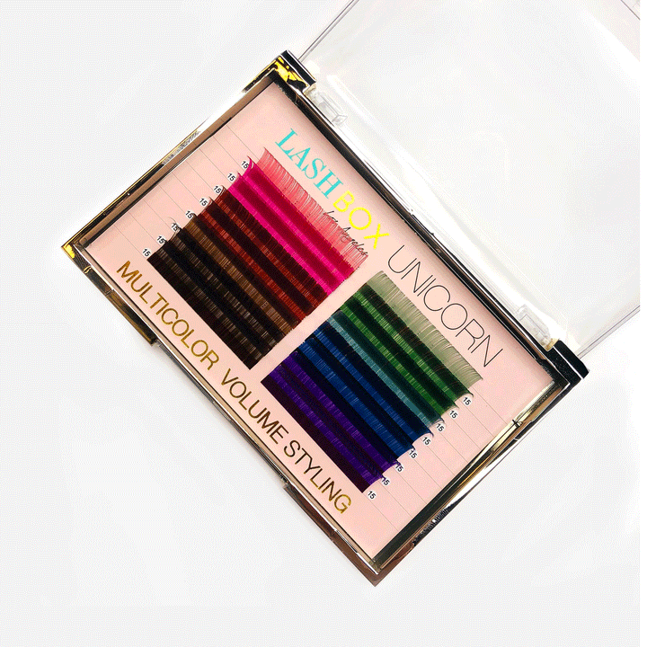 Unicorn Mixed Color Lash Tray 0.07mm - Lashbox LA